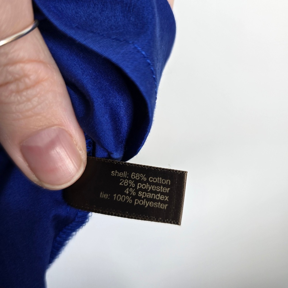 The Limited Womens Blue Sleeveless Bow Neck Button Up Blouse Shirt Top Medium - Picture 6 of 6